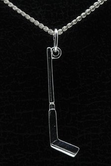 Zilveren IJshockeystick ketting hanger