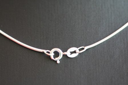 Zilveren ketting slang 1. fijn - dikte 1,0 mm - 42/45/50 cm 