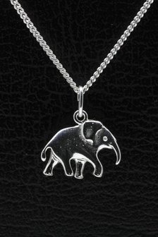 Zilveren Olifant ketting hanger