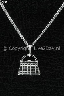 Zilveren Tas ketting hanger