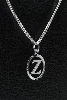Zilveren letter Z hanger - rond