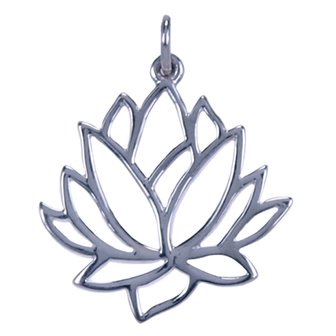 Zilveren Lotus hanger - zijaanzicht