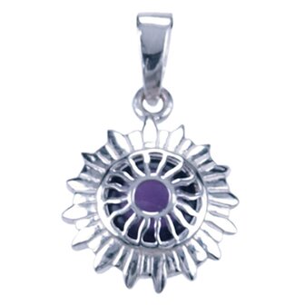 Zilveren Chakra Kruin hanger - Amethyst