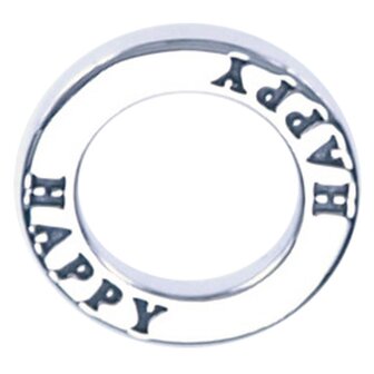 Zilveren Happy ring hanger