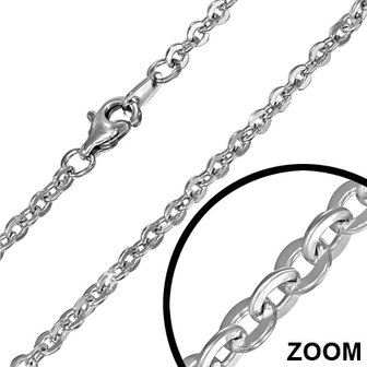 Zilveren ketting Anker 3. middel - dikte 2,4 mm - 45/50/60/70/80/90 cm 