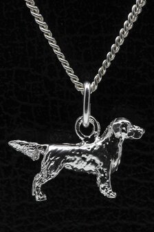 Zilveren Golden retriever ketting hanger - klein