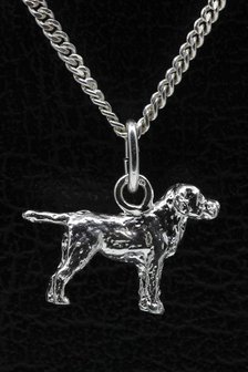 Zilveren Labrador retriever ketting hanger - klein