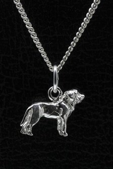 Zilveren Mastiff ketting hanger - klein