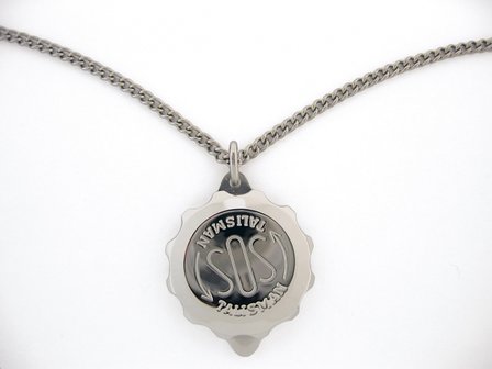 Verchroomde SOS Talisman ketting hanger - zonder ketting