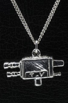 Zilveren TV Camera ketting hanger