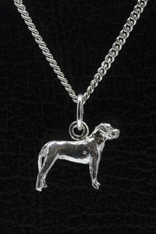 Zilveren Japanse vechthond tosa ketting hanger - klein