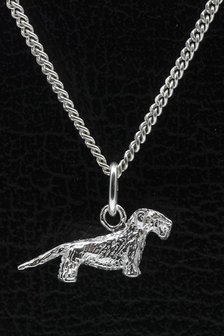 Zilveren Boheemse terrier cesky ketting hanger - klein