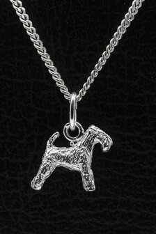 Zilveren Lakeland terrier ketting hanger - klein