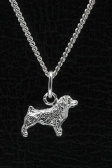 Zilveren Norfolk terrier ketting hanger - klein
