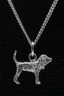 Zilveren Bloedhond ketting hanger - klein