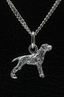 Zilveren Spinone ketting hanger - klein