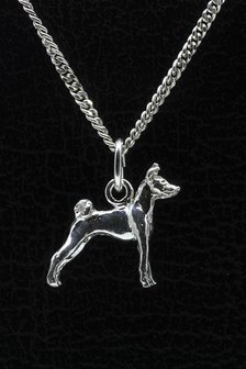 Zilveren Basenji ketting hanger - klein