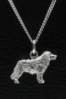 Zilveren Kuvasz ketting hanger - groot