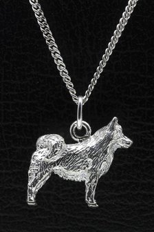 Verplaatsing genoeg fragment Zilveren IJslandse hond ketting hanger groot op voorraad - zilverenhangers