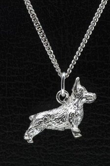 Zilveren Welsh corgi pembroke ketting hanger - groot