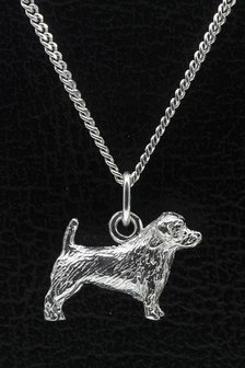 Zilveren Glen of imaal terrier ketting hanger - groot