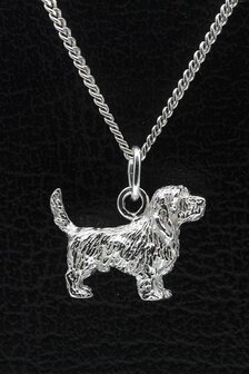 Zilveren Basset  fauve de bretagne ketting hanger - groot