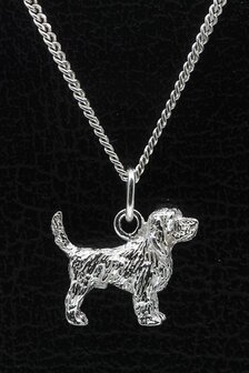 Zilveren Otterhound ketting hanger - groot