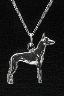 Zilveren Pharaoh hound ketting hanger - groot