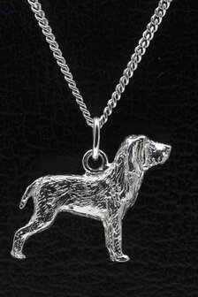 Zilveren Bracco italiano ketting hanger - groot