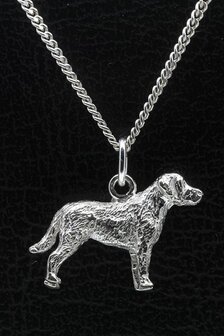 Zilveren Chesapeake bay retriever ketting hanger - groot