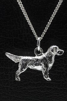 Zilveren Golden retriever ketting hanger - groot