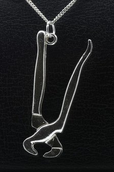 Zilveren Knijptang XL ketting hanger