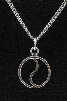 Zilveren Yin Yang open ketting hanger