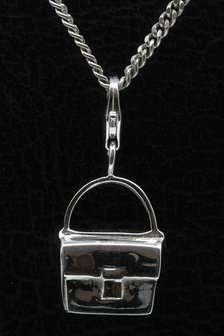 Zilveren Handtas hanger en/of bedel