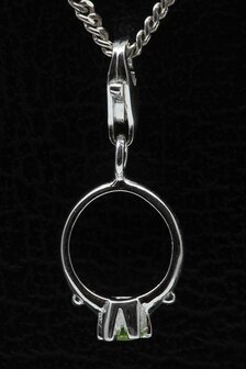 Zilveren Ring met zirkonia hanger &eacute;n bedel