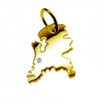 Zilveren Landkaart Nederland ketting hanger