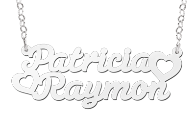 Zilveren Naamketting &quot;Patricia - hart - Raymon&quot;
