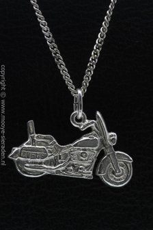Zilveren Motor Heritage met beschermplaat ketting hanger