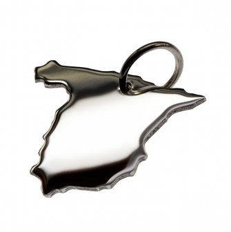 Zilveren Landkaart Spanje ketting hanger