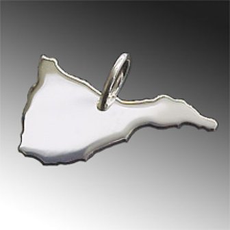 Zilveren Landkaart Tenerife ketting hanger