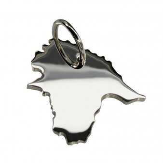 Zilveren Landkaart Estland ketting hanger