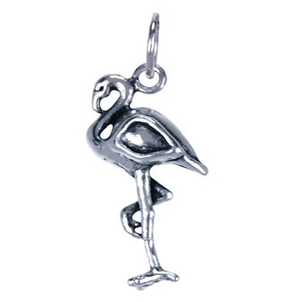 Zilveren Flamingo ketting hanger