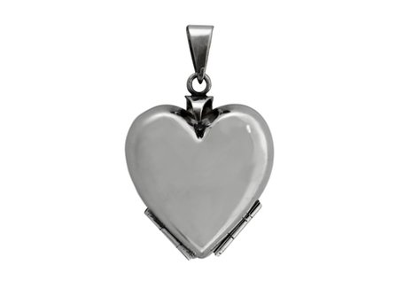 Zilveren Foto Medaillon Hart glad ketting hanger