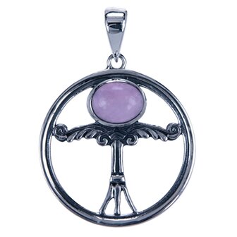 Zilveren Irminsul met amethyst ketting hanger