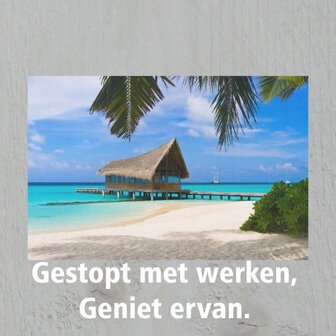 Wenskaart &quot;Gestopt met werken, geniet ervan&quot; 