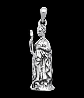 Zilveren Griekse godin Athena - Minerva kettinghanger
