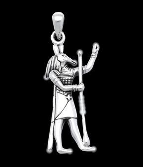Zilveren Egyptische God Seth  kettinghanger