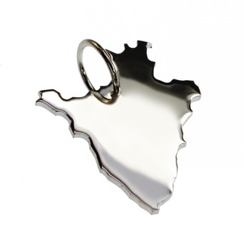 Zilveren Landkaart Burundi ketting hanger
