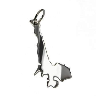 Zilveren Landkaart Gardameer ketting hanger