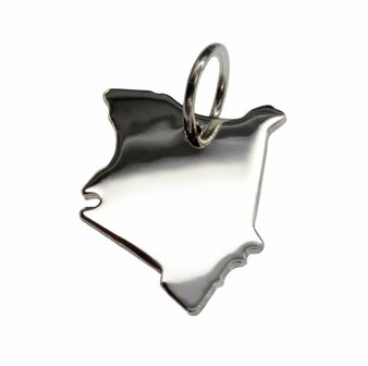 Zilveren Landkaart Kenia ketting hanger